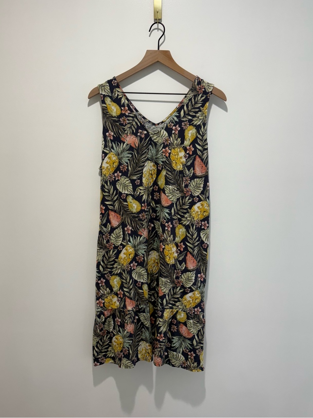 J.Jill Double V-Neck Sleeveless Dress with Fruit Detail